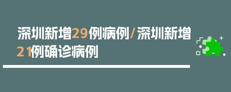 深圳新增29例病例/深圳新增21例确诊病例