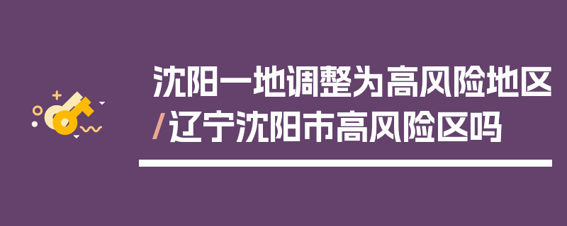 沈阳一地调整为高风险地区/辽宁沈阳市高风险区吗