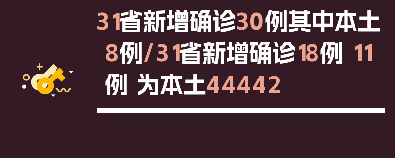 31省新增确诊30例其中本土8例/31省新增确诊18例 11例 为本土44442