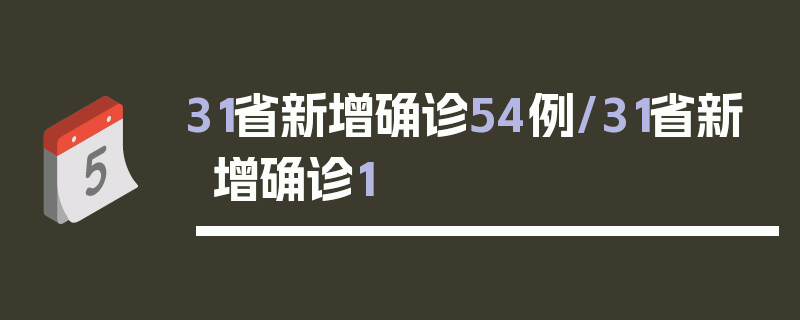 31省新增确诊54例/31省新增确诊1