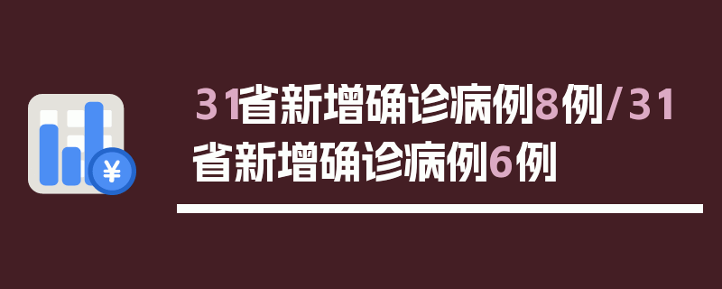31省新增确诊病例8例/31省新增确诊病例6例