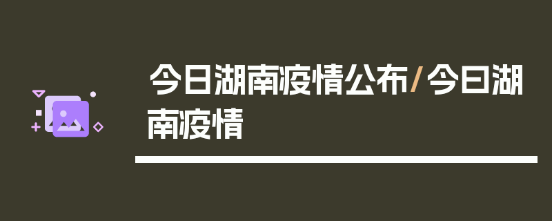今日湖南疫情公布/今曰湖南疫情