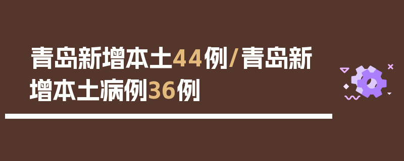 青岛新增本土44例/青岛新增本土病例36例