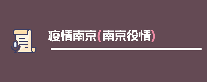 疫情南京(南京役情)