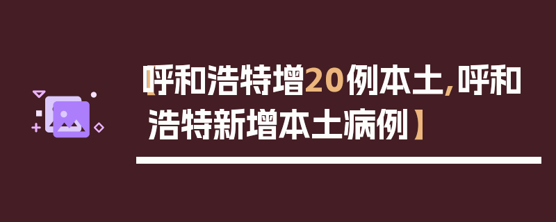 【呼和浩特增20例本土,呼和浩特新增本土病例】