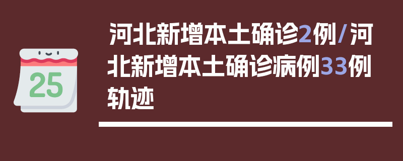 河北新增本土确诊2例/河北新增本土确诊病例33例轨迹