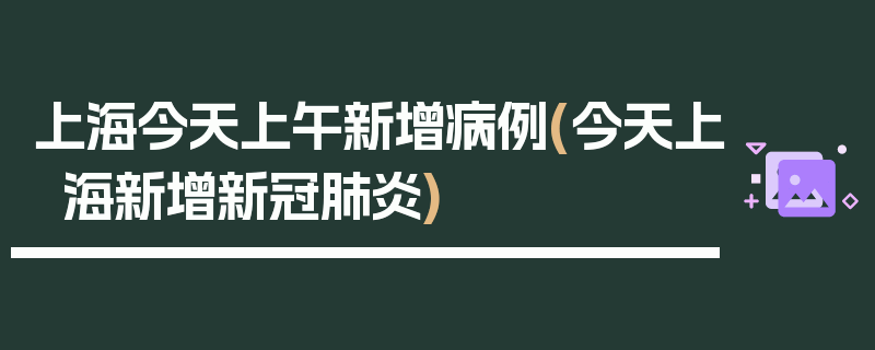 上海今天上午新增病例(今天上海新增新冠肺炎)