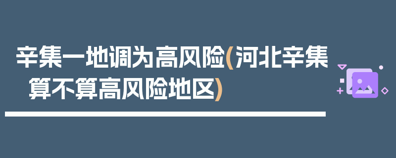 辛集一地调为高风险(河北辛集算不算高风险地区)