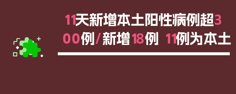 11天新增本土阳性病例超300例/新增18例 11例为本土