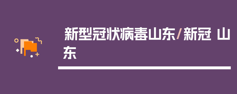 新型冠状病毒山东/新冠 山东