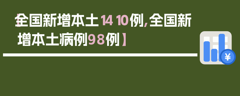 【全国新增本土1410例,全国新增本土病例98例】