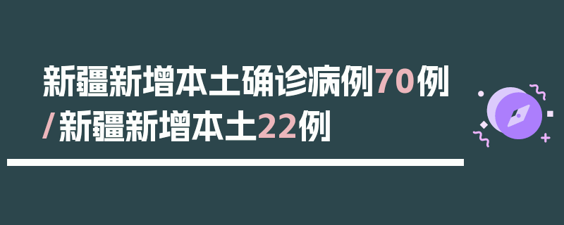 新疆新增本土确诊病例70例/新疆新增本土22例