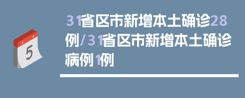 31省区市新增本土确诊28例/31省区市新增本土确诊病例1例