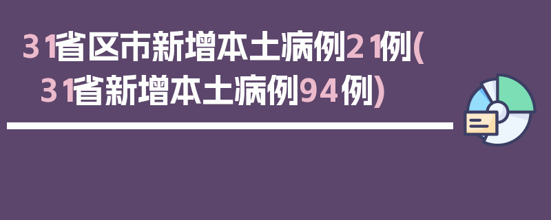 31省区市新增本土病例21例(31省新增本土病例94例)