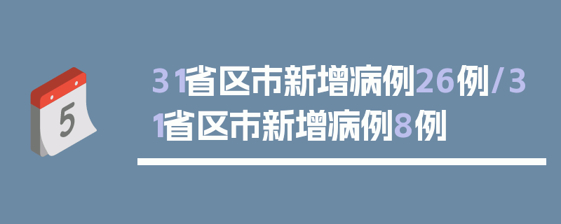 31省区市新增病例26例/31省区市新增病例8例