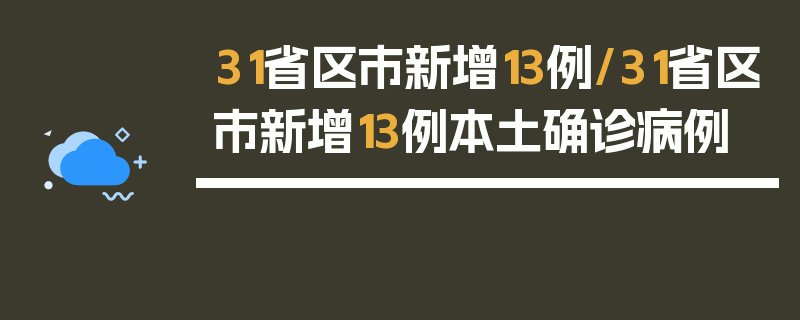 31省区市新增13例/31省区市新增13例本土确诊病例