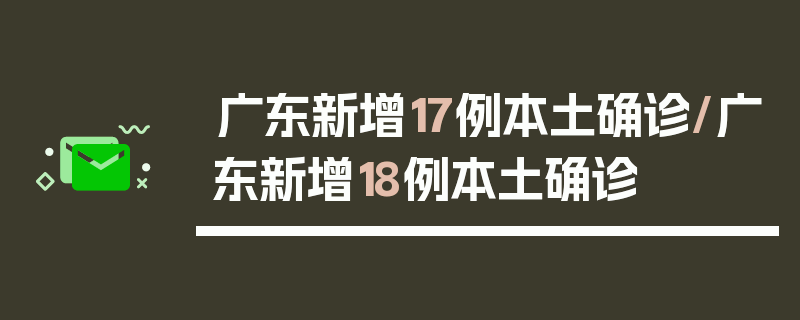 广东新增17例本土确诊/广东新增18例本土确诊