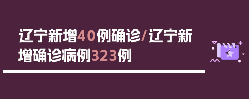 辽宁新增40例确诊/辽宁新增确诊病例323例