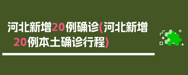 河北新增20例确诊(河北新增20例本土确诊行程)