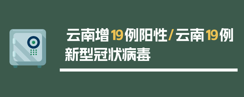云南增19例阳性/云南19例新型冠状病毒