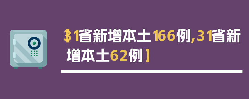 【31省新增本土166例,31省新增本土62例】