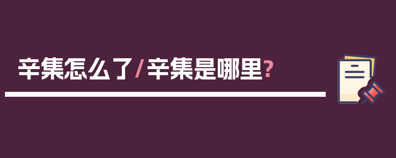 辛集怎么了/辛集是哪里?
