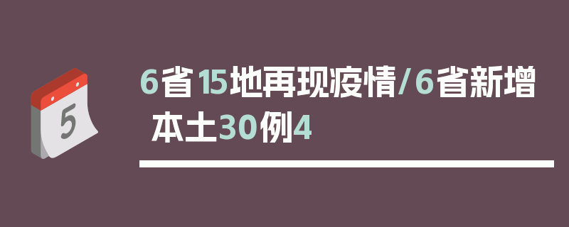 6省15地再现疫情/6省新增本土30例4