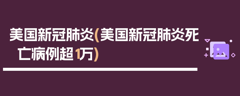 美国新冠肺炎(美国新冠肺炎死亡病例超1万)