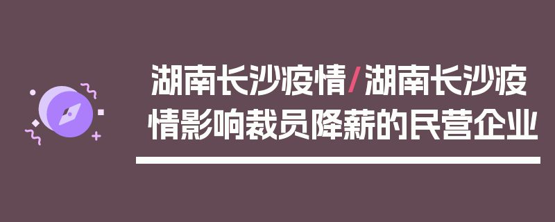 湖南长沙疫情/湖南长沙疫情影响裁员降薪的民营企业