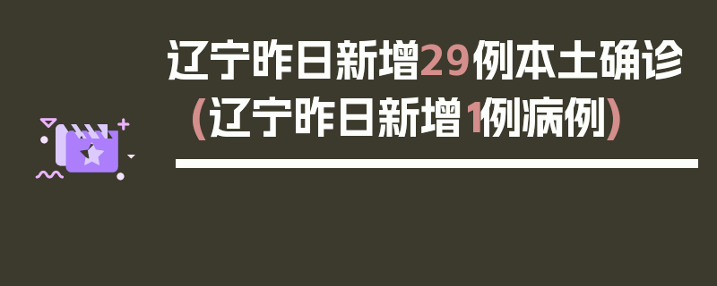 辽宁昨日新增29例本土确诊(辽宁昨日新增1例病例)