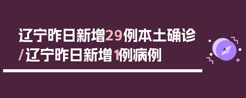 辽宁昨日新增29例本土确诊/辽宁昨日新增1例病例