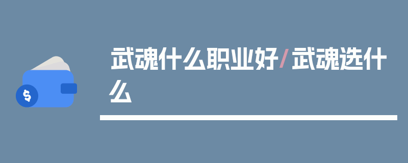 武魂什么职业好/武魂选什么