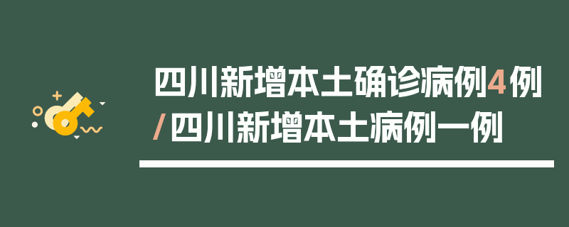 四川新增本土确诊病例4例/四川新增本土病例一例