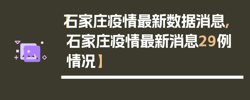 【石家庄疫情最新数据消息,石家庄疫情最新消息29例情况】