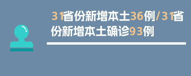 31省份新增本土36例/31省份新增本土确诊93例
