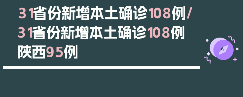 31省份新增本土确诊108例/31省份新增本土确诊108例 陕西95例