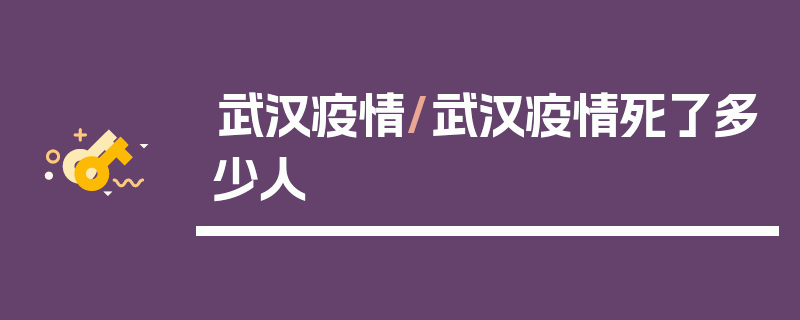 武汉疫情/武汉疫情死了多少人