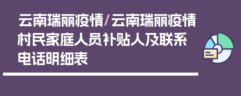云南瑞丽疫情/云南瑞丽疫情村民家庭人员补贴人及联系电话明细表