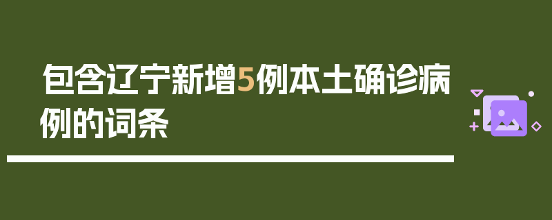 包含辽宁新增5例本土确诊病例的词条