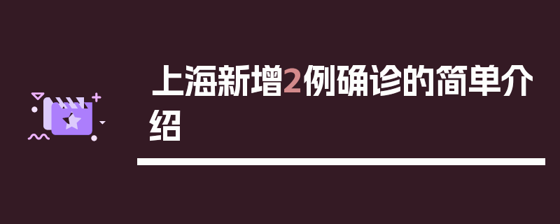 上海新增2例确诊的简单介绍