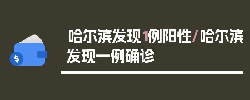 哈尔滨发现1例阳性/哈尔滨发现一例确诊