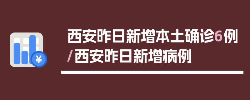 西安昨日新增本土确诊6例/西安昨日新增病例