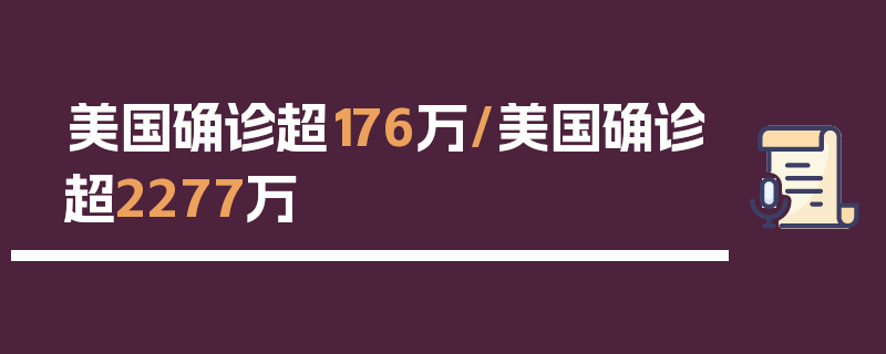 美国确诊超176万/美国确诊超2277万