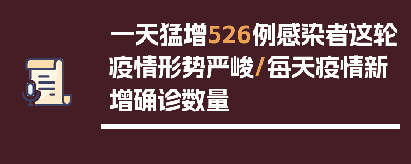 一天猛增526例感染者这轮疫情形势严峻/每天疫情新增确诊数量