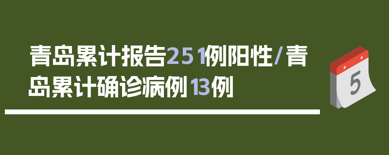 青岛累计报告251例阳性/青岛累计确诊病例13例