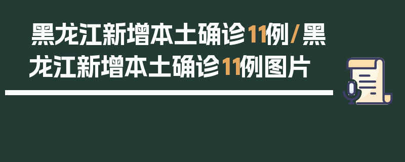 黑龙江新增本土确诊11例/黑龙江新增本土确诊11例图片