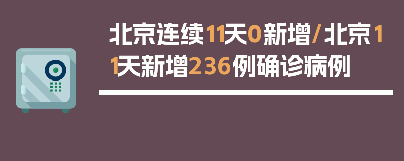 北京连续11天0新增/北京11天新增236例确诊病例
