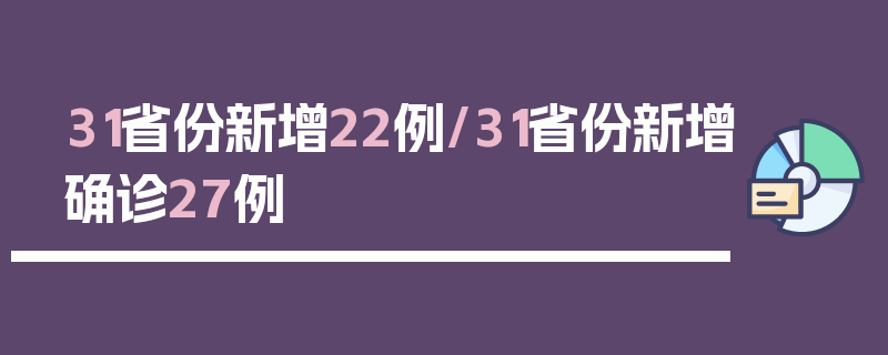 31省份新增22例/31省份新增确诊27例