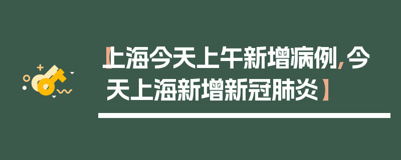【上海今天上午新增病例,今天上海新增新冠肺炎】