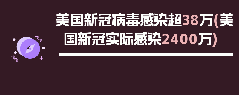 美国新冠病毒感染超38万(美国新冠实际感染2400万)